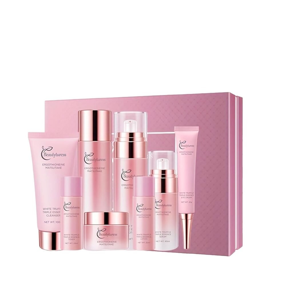 In-Depth Review of the 8-Piece Korean Luxury Ergothioneine Skincare Set: Moisturizing Benefits with Matsutake Extract and Hyaluronic Acid