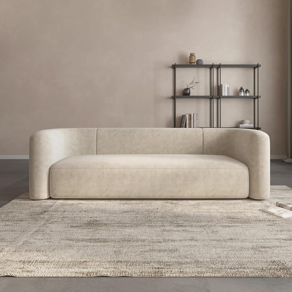 Acanva Luxury Modern Tight Curved Back Velvet Sofa Review: A Study in Minimalist Comfort for Modern Living Spaces