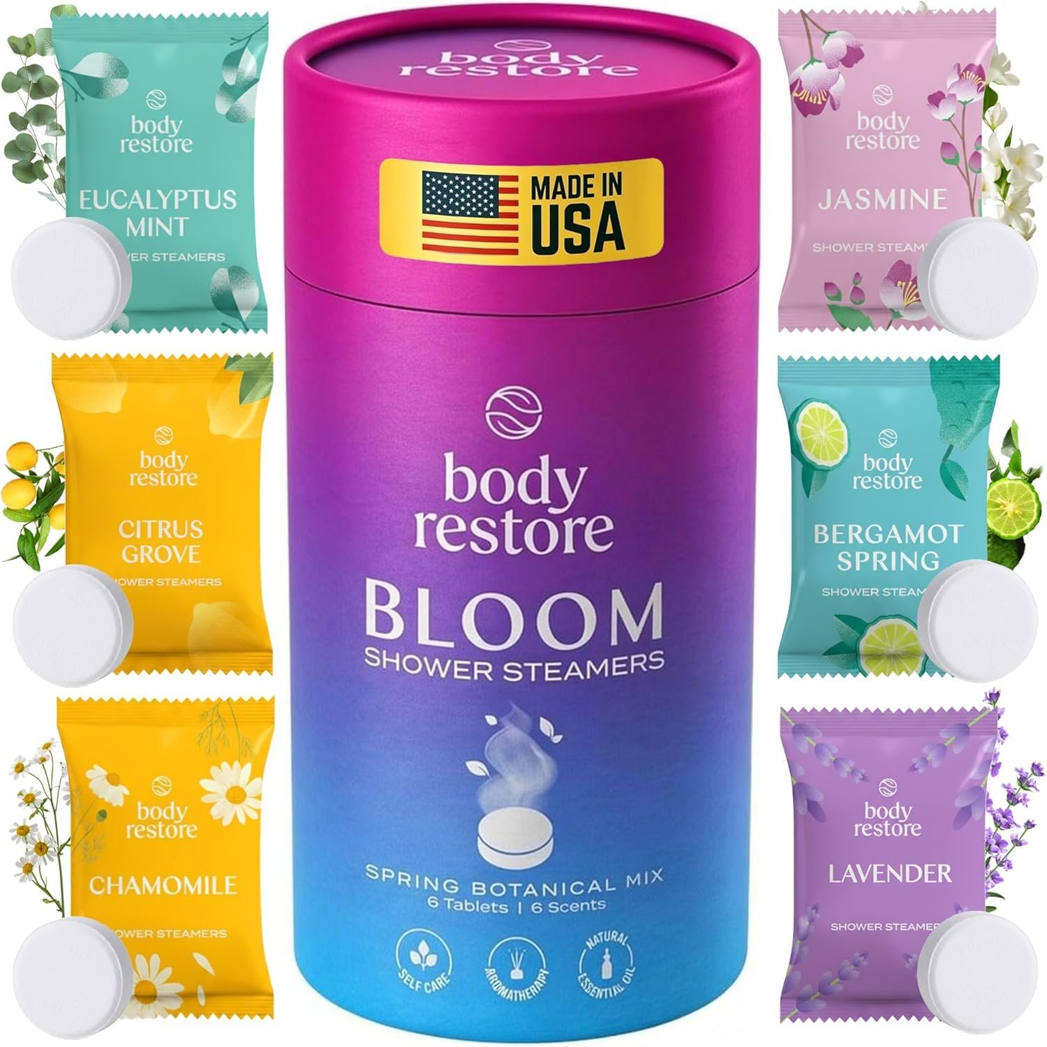Body Restore Bath Bombs Aromatherapy 6 Pack: A Thoughtful Gift for Stress Relief and Relaxation