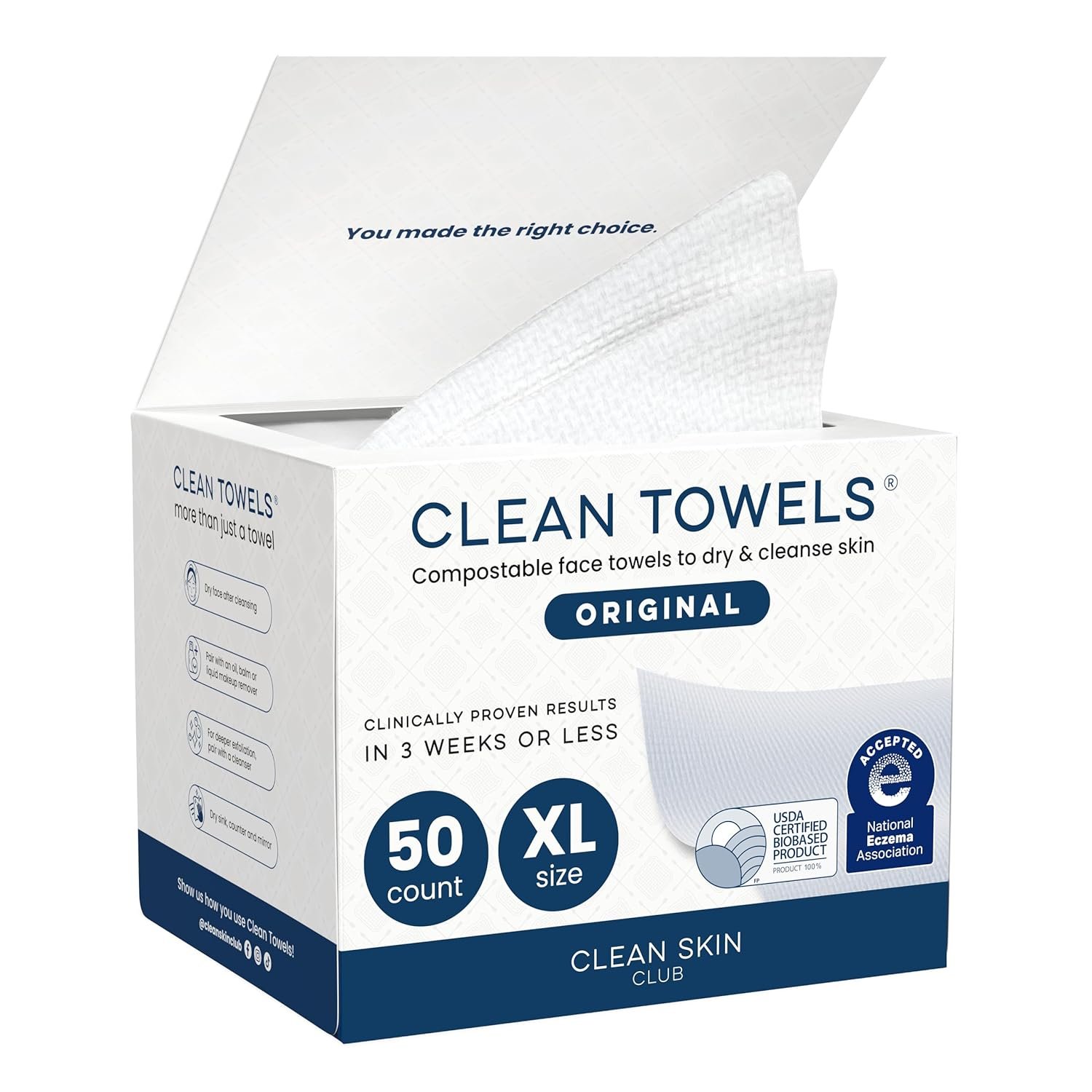Review of Clean Skin Club Clean Towels XL®: A Biobased Solution for Easy Makeup Removal and Sensitive Skin