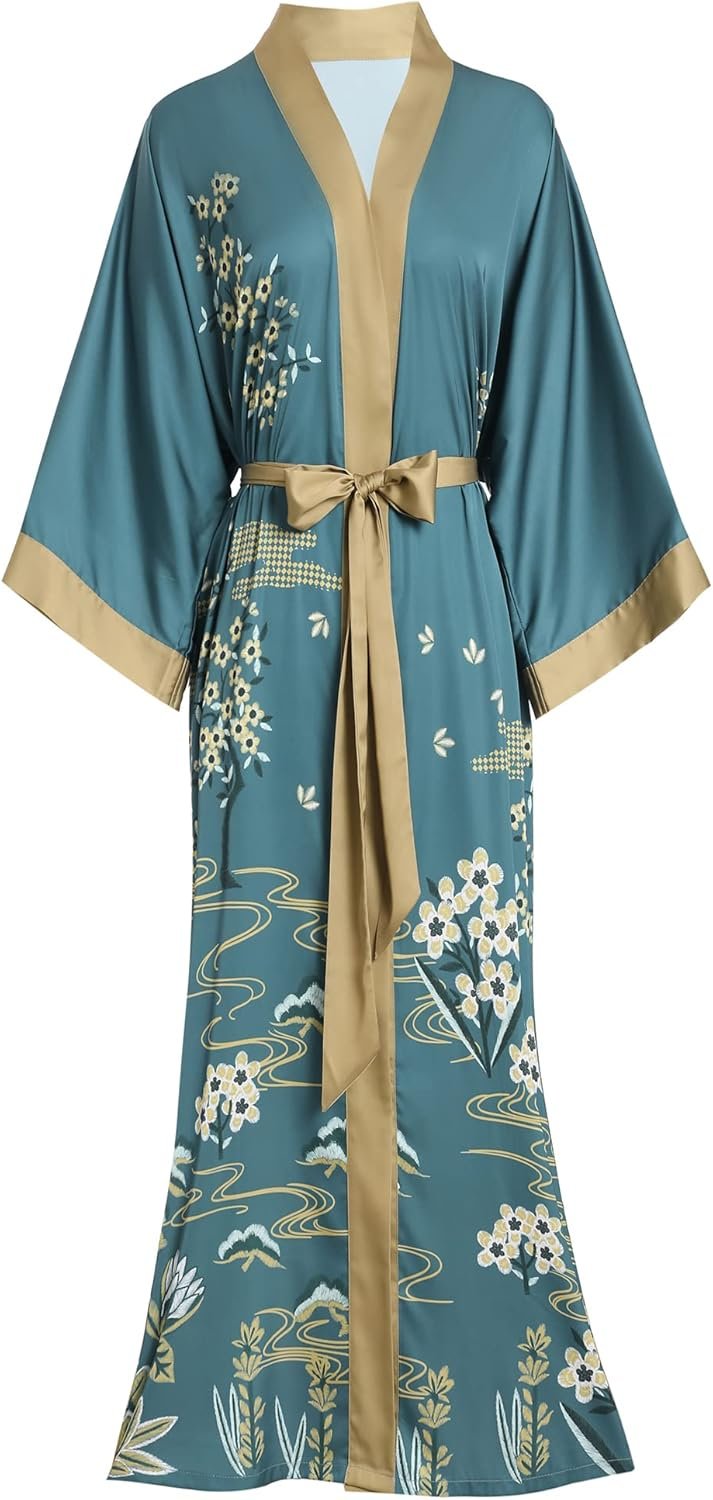 Aensso Long Soft Lightweight Silky Kimono Robe Review: Elegance Meets Comfort in Floral Design
